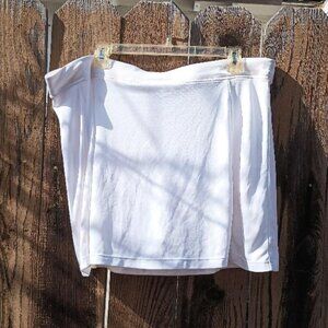 Danskin Now White Spandex Exercise Swim Skort Skirt L XL 2X Tennis Pickleball